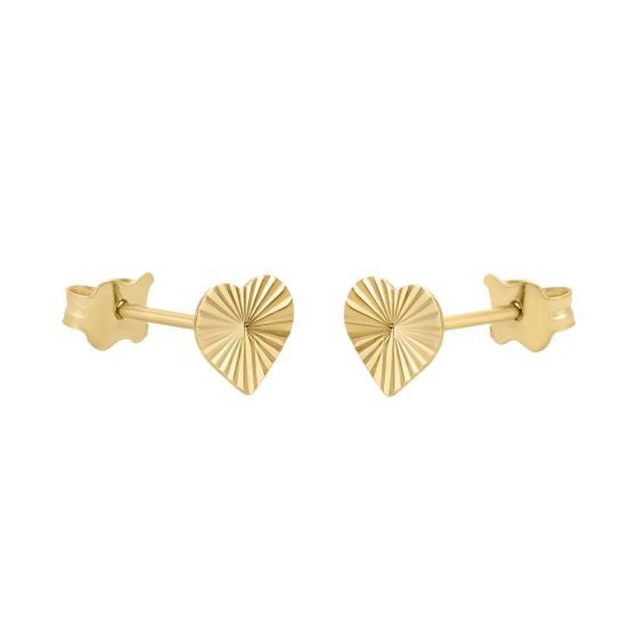 Joyeria Cristal Joyas | Aretes Corazon Oro 14K