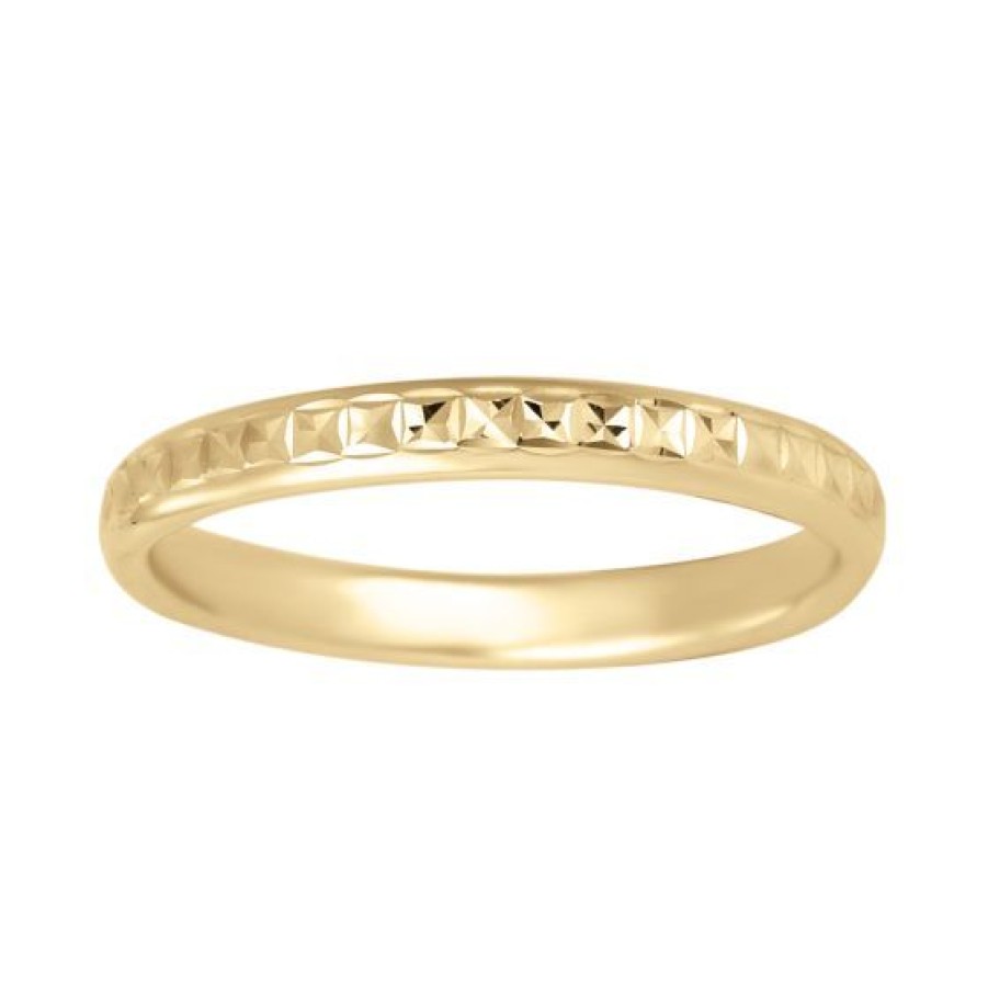 Joyeria Cristal Joyas | Anillo Dama Oro 14K Pulido Texturizado