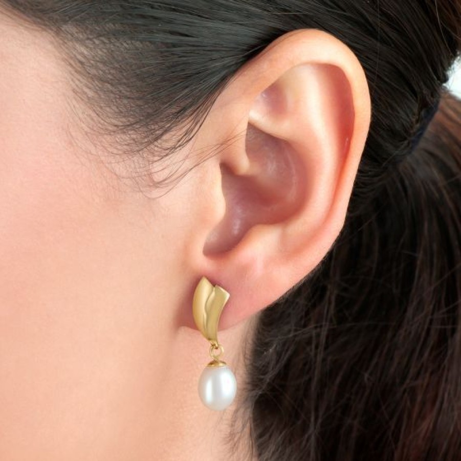 Joyeria Cristal Joyas | Aretes Oro 14K Con Perlas Yolj-17