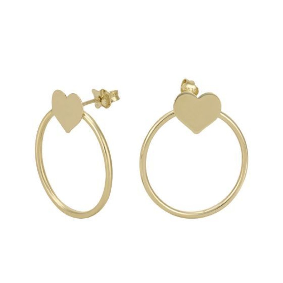 Joyeria Cristal Joyas | Aretes Aro Corazon Oro 14K