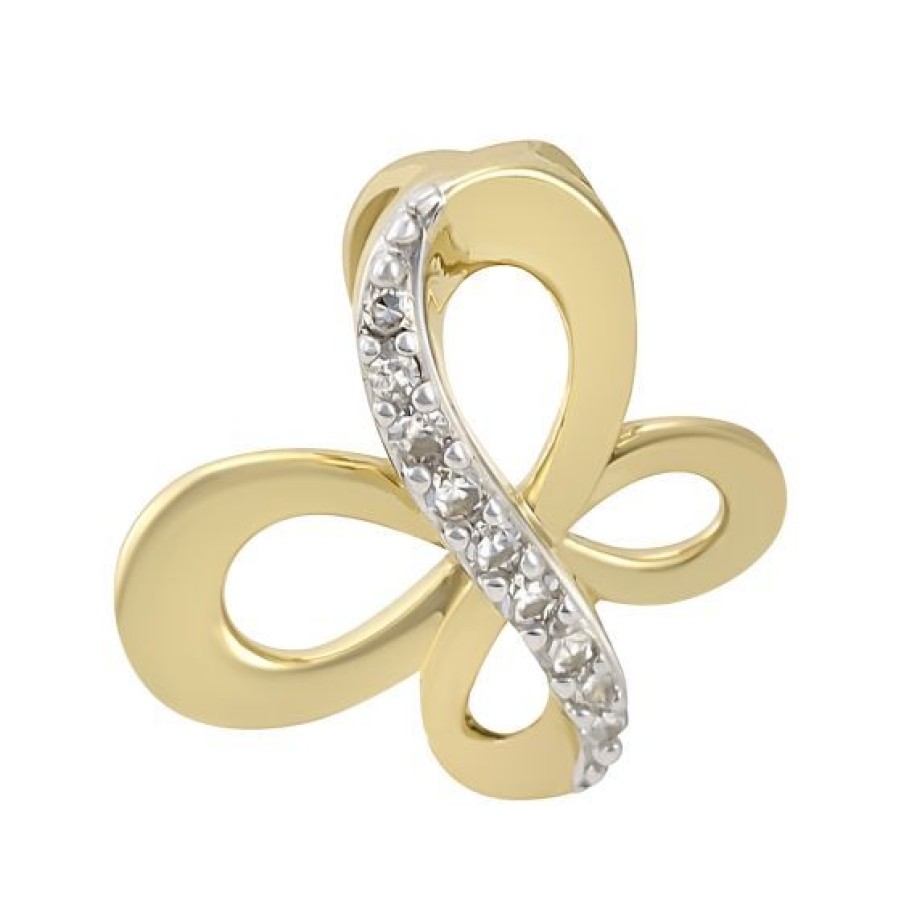 Joyeria Cristal Joyas | Dije Mariposa Oro 14K Con 3 Puntos De Diamate