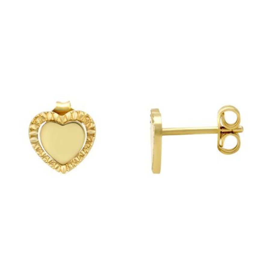 Joyeria Cristal Joyas | Aretes Corazon Oro 14K