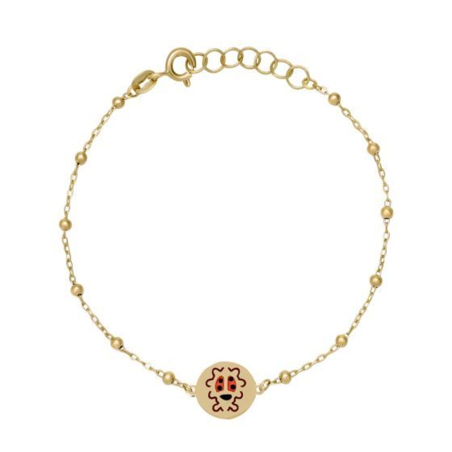 Joyeria Cristal Joyas | Pulsera Bolitas Con Catarina Oro 14K