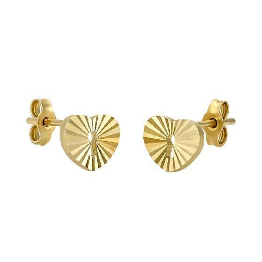 Joyeria Cristal Joyas | Aretes Corazon Oro 14K