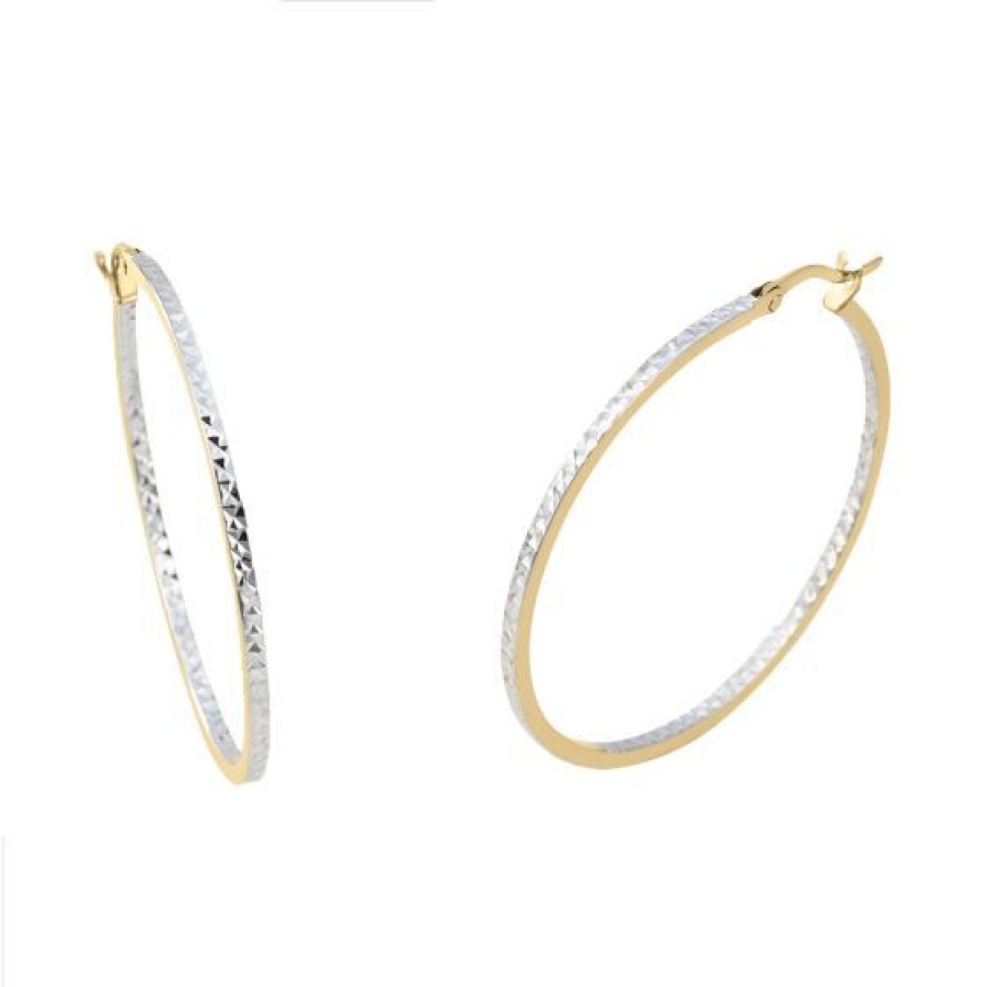 Joyeria Cristal Joyas | Arracadas Oro Amarillo Y Blanco 14K