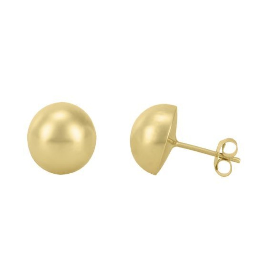 Joyeria Cristal Joyas | Aretes Broqueles Media Esfera Oro 14K 9 Mm