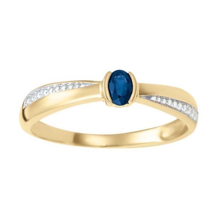 Joyeria Cristal Joyas | Anillo Oro 14K Con Zafiro Intkr0591616S