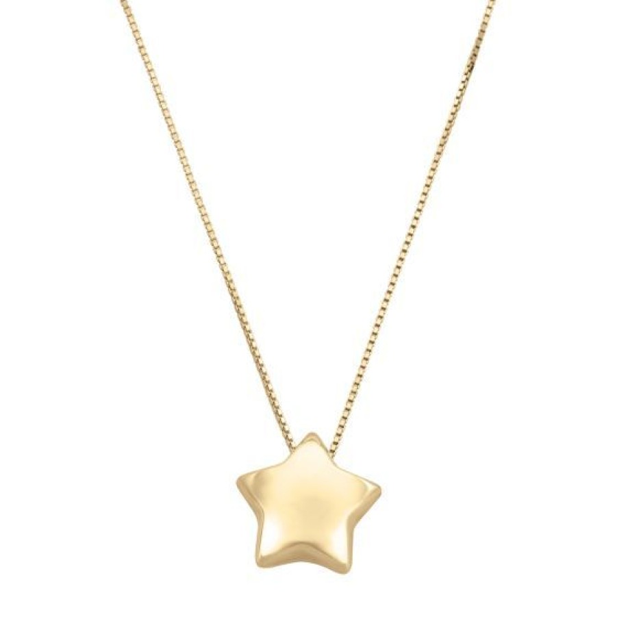 Joyeria Cristal Joyas | Cadena Con Dije De Estrella Inflada En Oro 14K