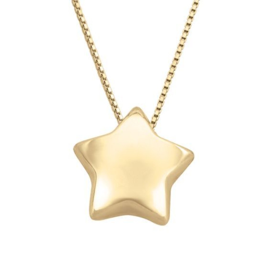 Joyeria Cristal Joyas | Cadena Con Dije De Estrella Inflada En Oro 14K