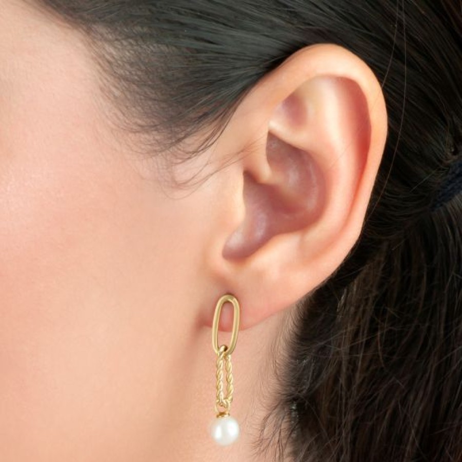 Joyeria Cristal Joyas | Aretes Con Perlas Oro 14K