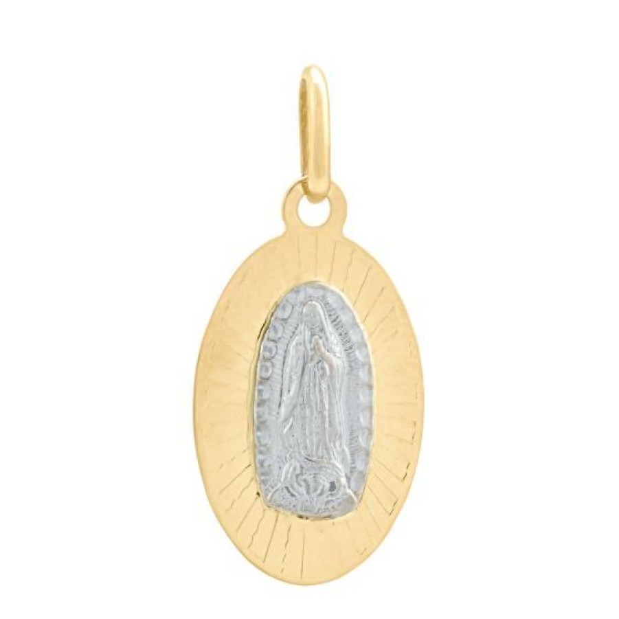 Joyeria Cristal Joyas | Medalla Virgen Guadalupe Bicolor Oro 14K