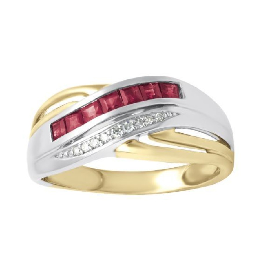 Joyeria Cristal Joyas | Anillo Con Diamante Y Rubi Intkr0599680R