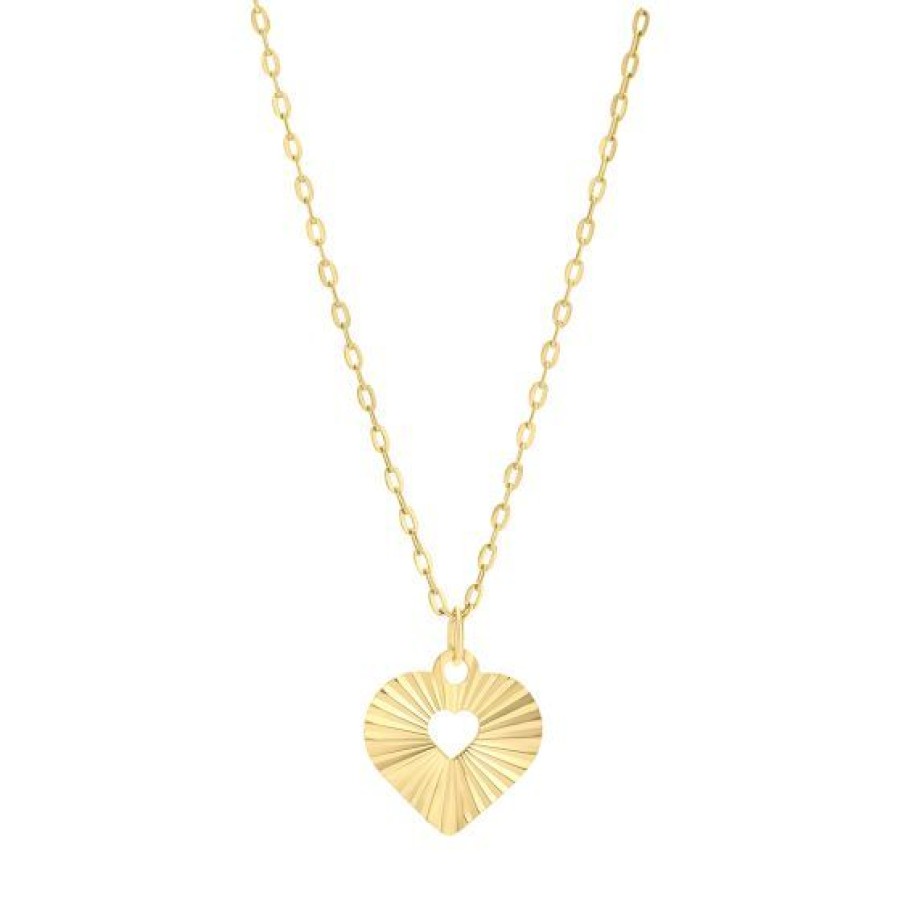 Joyeria Cristal Joyas | Dije Corazon Con Cadena Oro 14K