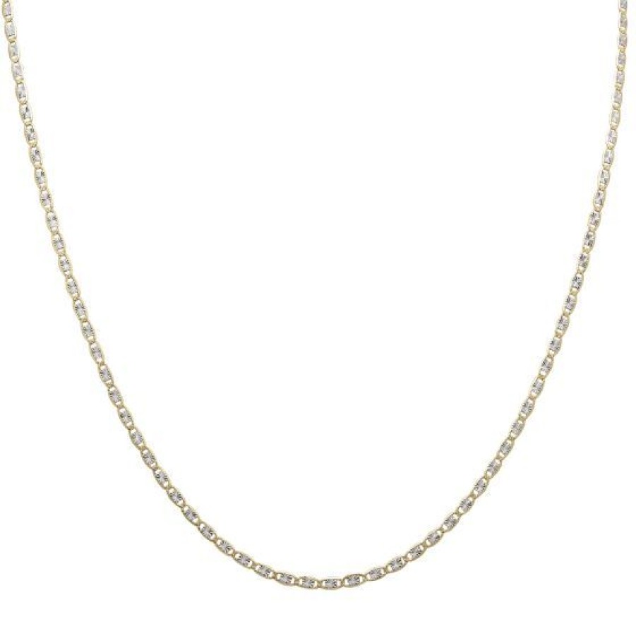 Joyeria Cristal Joyas | Cadena Valentino Oro Amarillo Y Blanco 14K 55 Cm