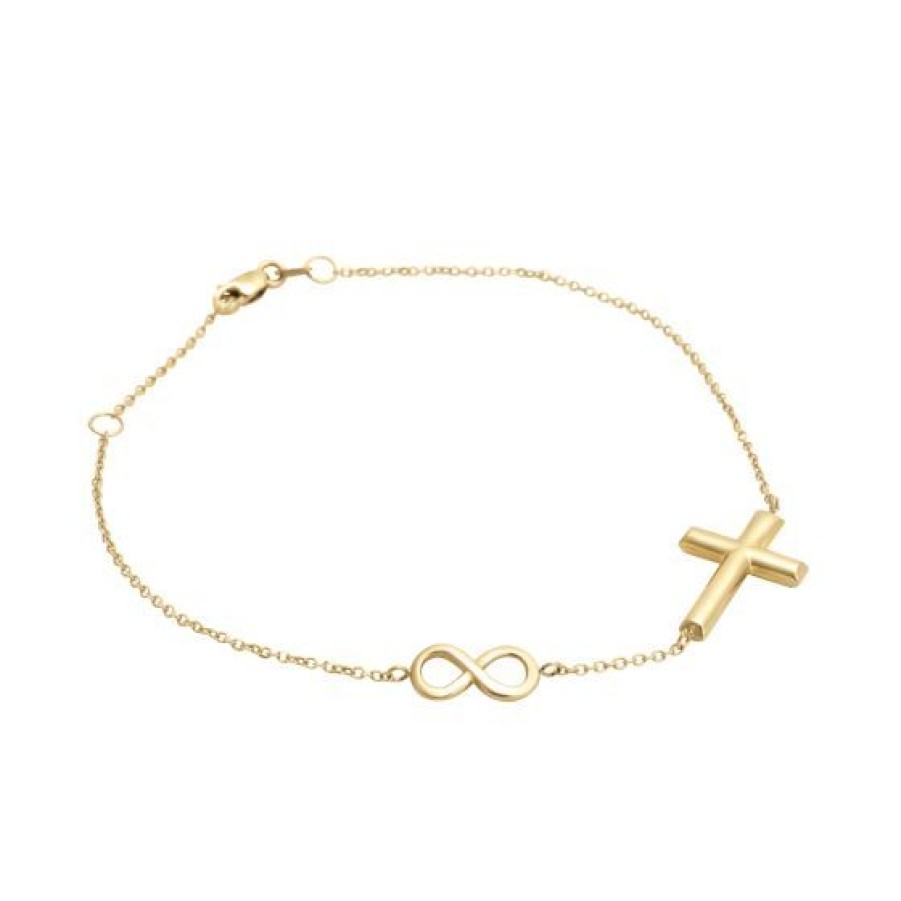 Joyeria Cristal Joyas | Pulsera Cruz Oro 14K