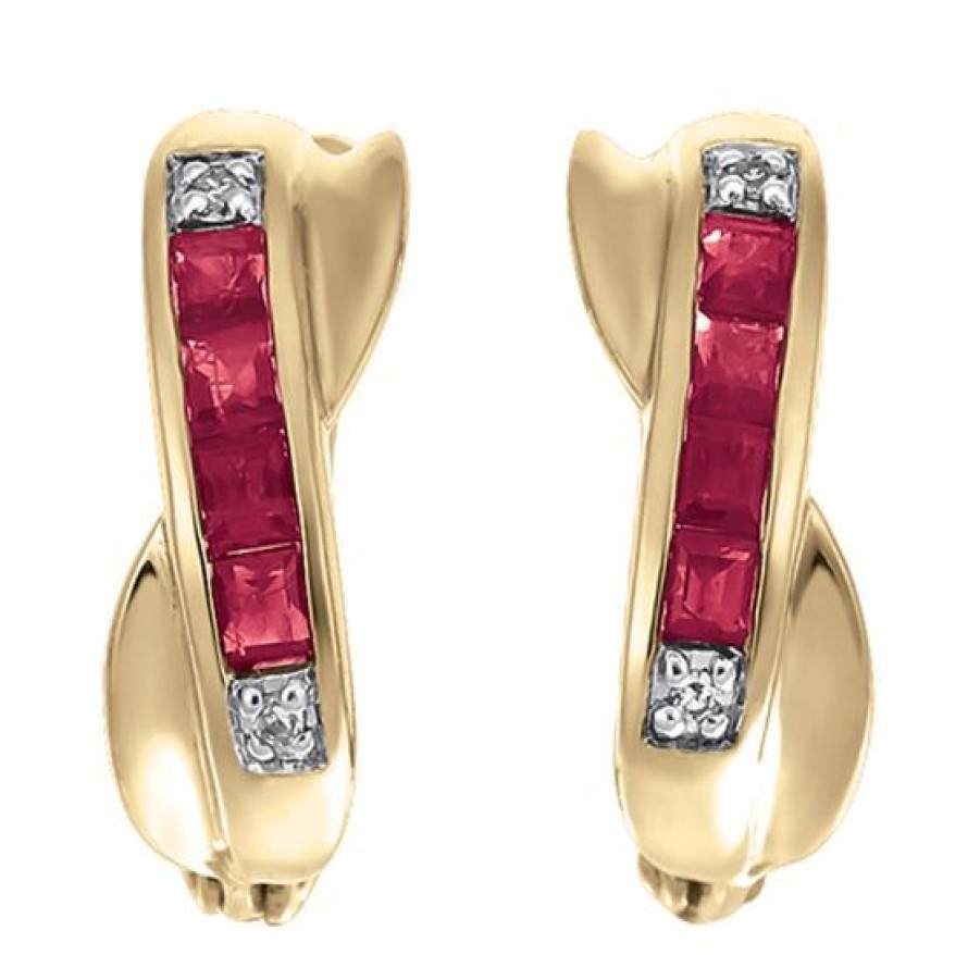 Joyeria Cristal Joyas | Aretes Rita Oro Diamantes Y Rubi