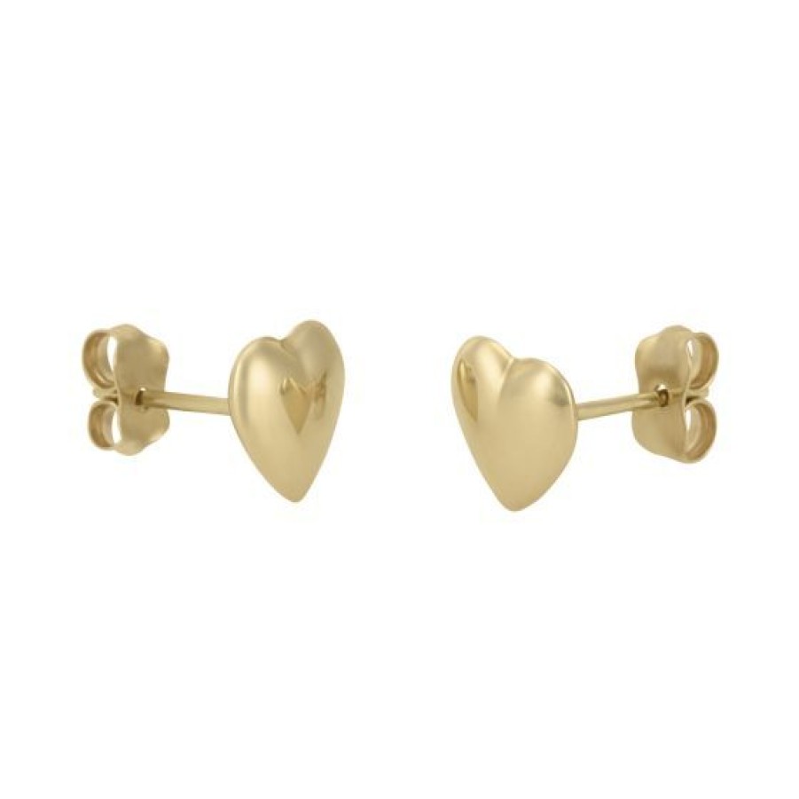 Joyeria Cristal Joyas | Aretes Corazon Oro Rosa 14K