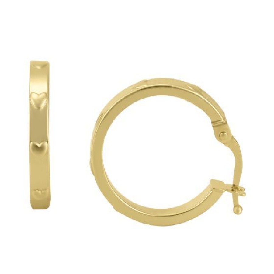 Joyeria Cristal Joyas | Arracadas Corazones Oro 14K 15 Mm