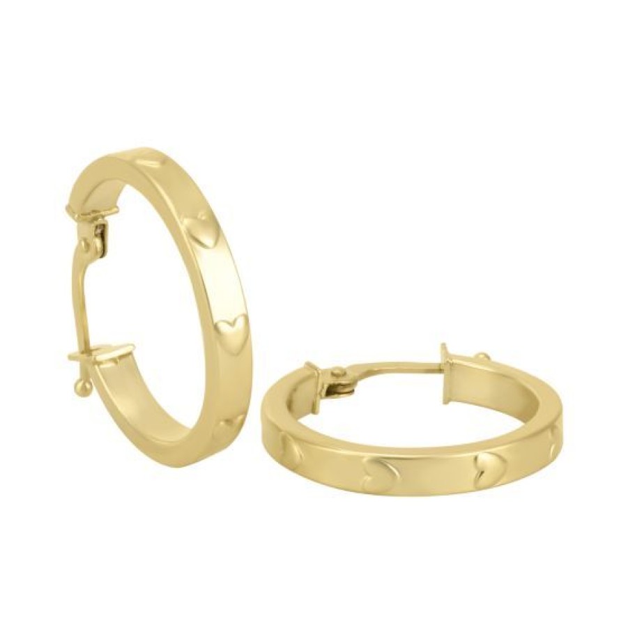 Joyeria Cristal Joyas | Arracadas Corazones Oro 14K 15 Mm