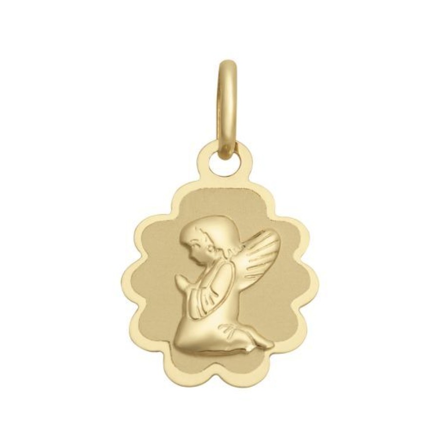 Joyeria Cristal Joyas | Medalla Angel De La Guarda Oro 14K