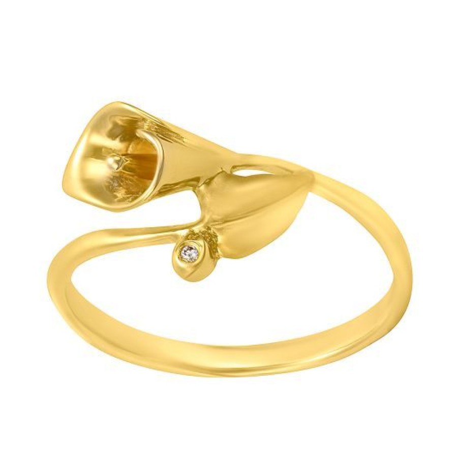 Joyeria Cristal Joyas | Anillo Dama Irfan Oro 14K Con Medio Punto De Diamante Corte Brillante Acabado Brillante