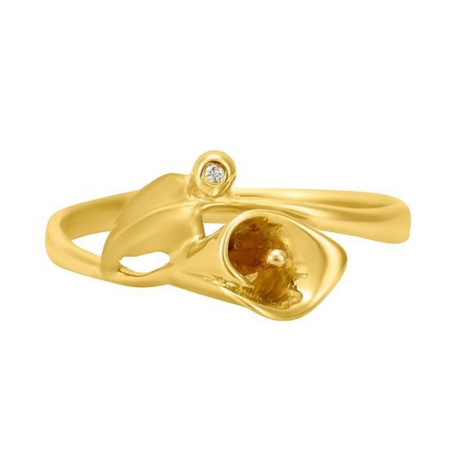 Joyeria Cristal Joyas | Anillo Dama Irfan Oro 14K Con Medio Punto De Diamante Corte Brillante Acabado Brillante