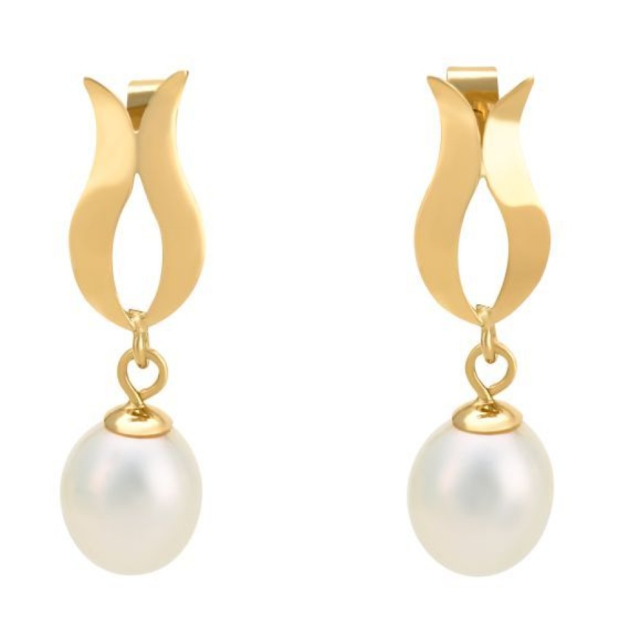 Joyeria Cristal Joyas | Aretes Oro 14K Con Perlas