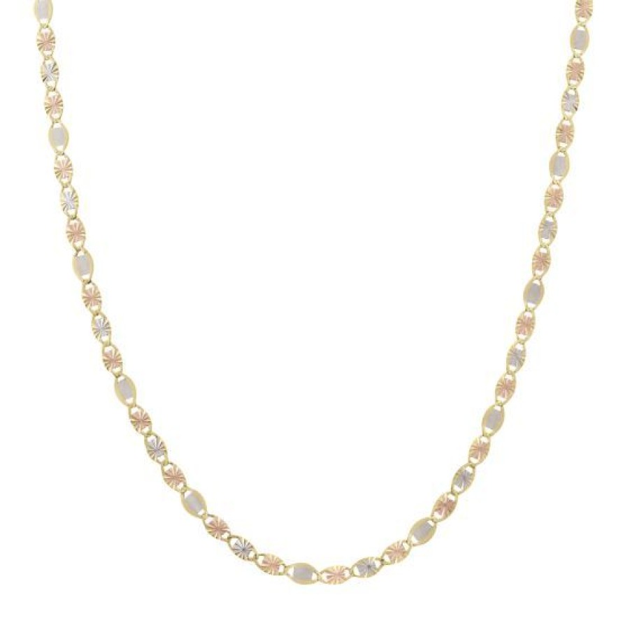 Joyeria Cristal Joyas | Cadena Valentino Oro Amarillo Blanco Y Rosa 14K 40 Cm