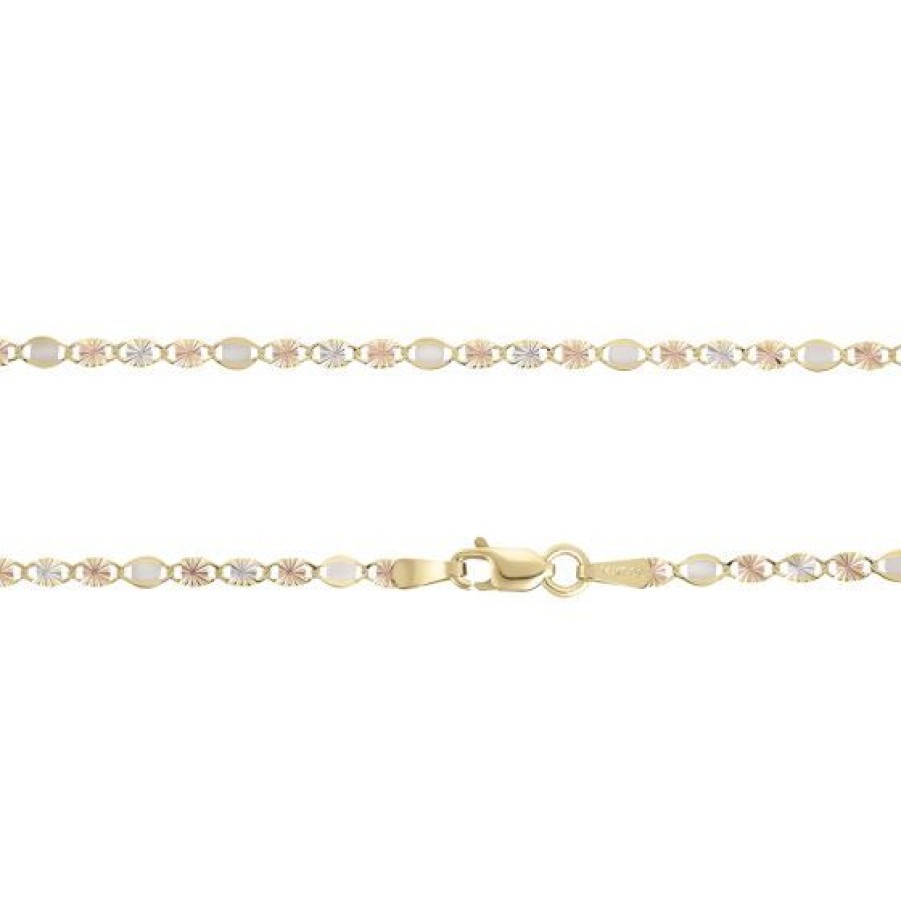 Joyeria Cristal Joyas | Cadena Valentino Oro Amarillo Blanco Y Rosa 14K 40 Cm