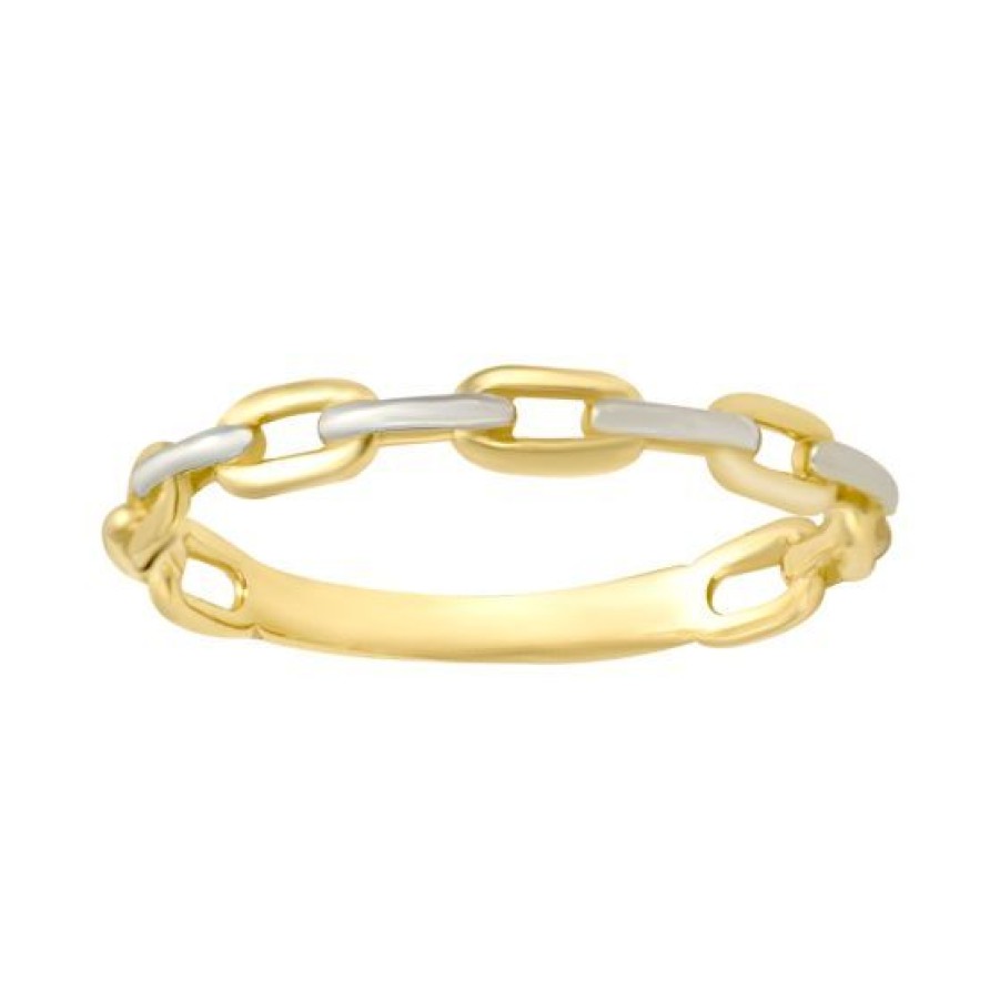 Joyeria Cristal Joyas | Anillo Oro Blanco Y Amarillo 14K #7