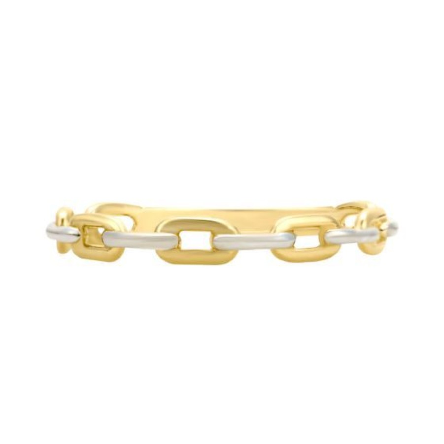 Joyeria Cristal Joyas | Anillo Oro Blanco Y Amarillo 14K #7