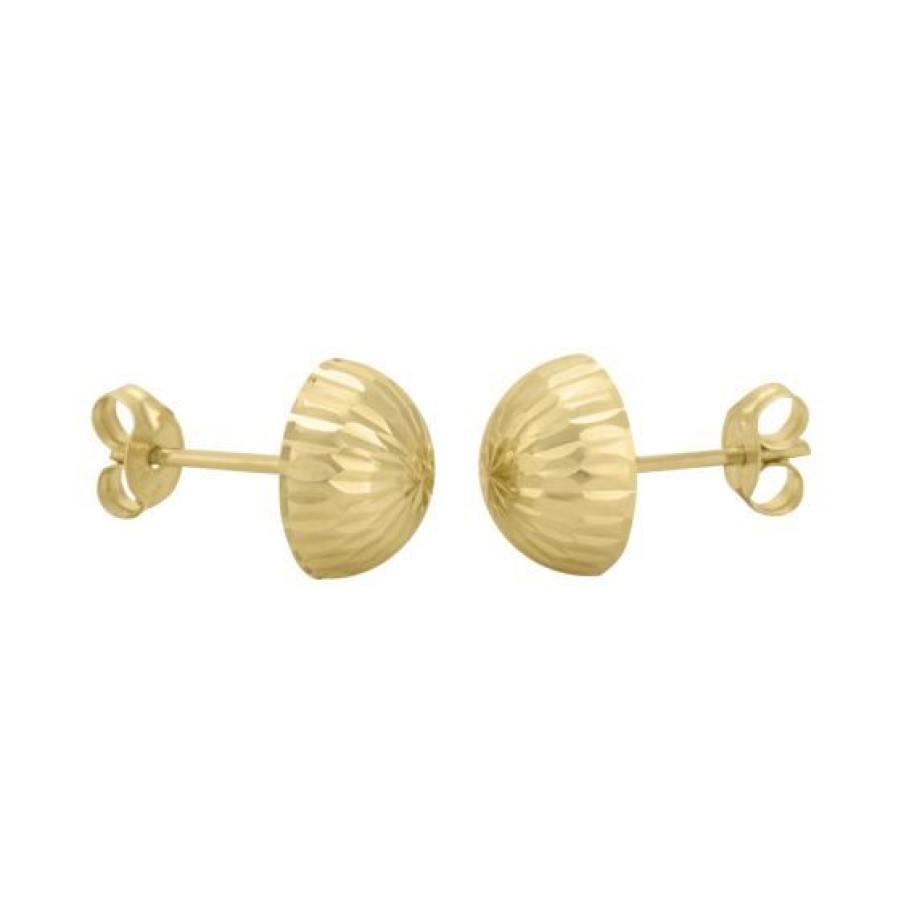 Joyeria Cristal Joyas | Aretes Media Esfera Diamantada Oro 14K