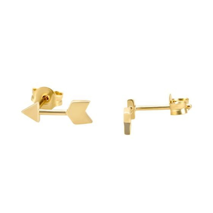 Joyeria Cristal Joyas | Aretes Flecha Oro 14K