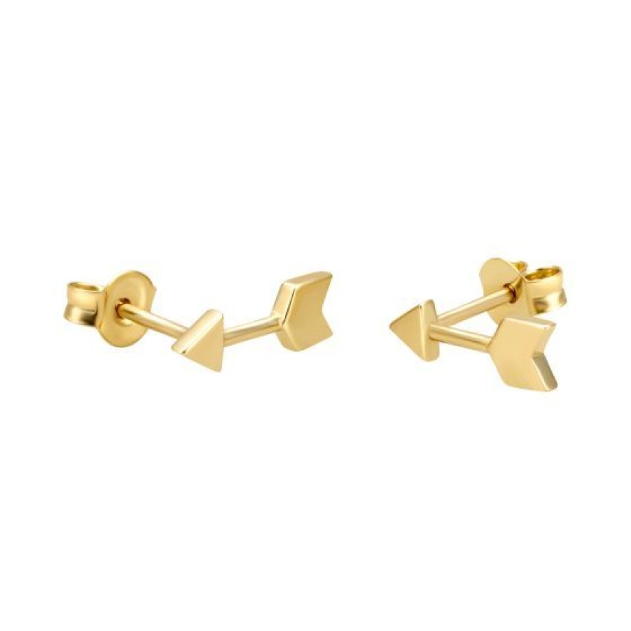 Joyeria Cristal Joyas | Aretes Flecha Oro 14K