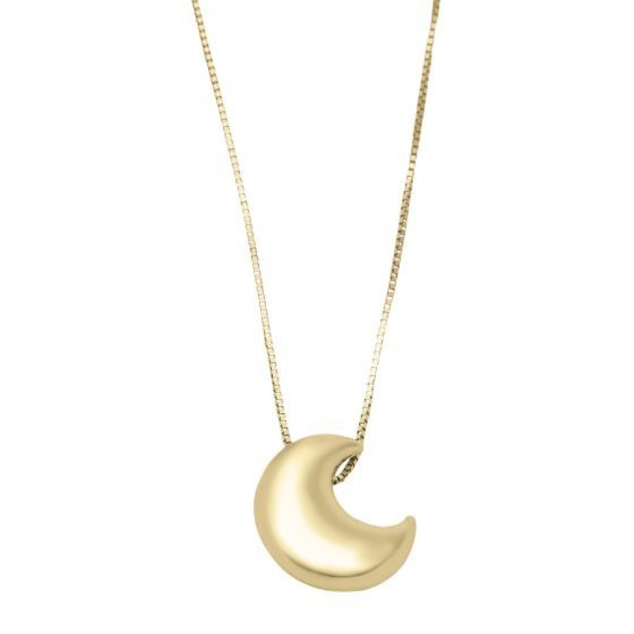 Joyeria Cristal Joyas | Cadena Con Dije De Luna Inflada En Oro 14K