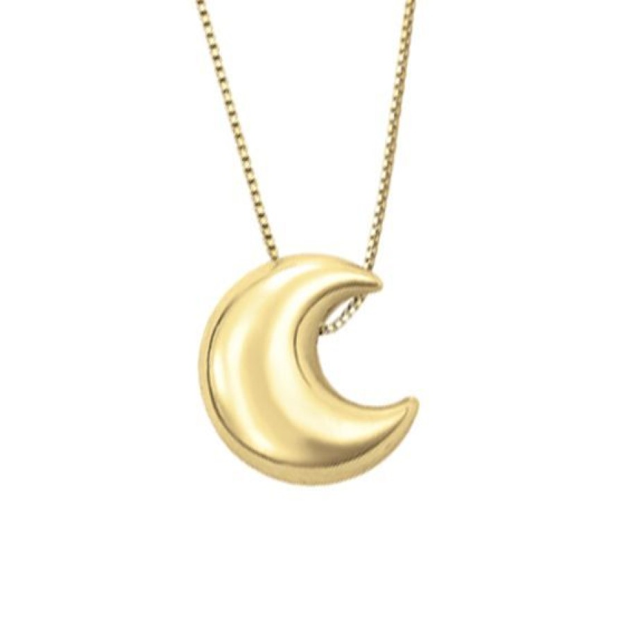 Joyeria Cristal Joyas | Cadena Con Dije De Luna Inflada En Oro 14K