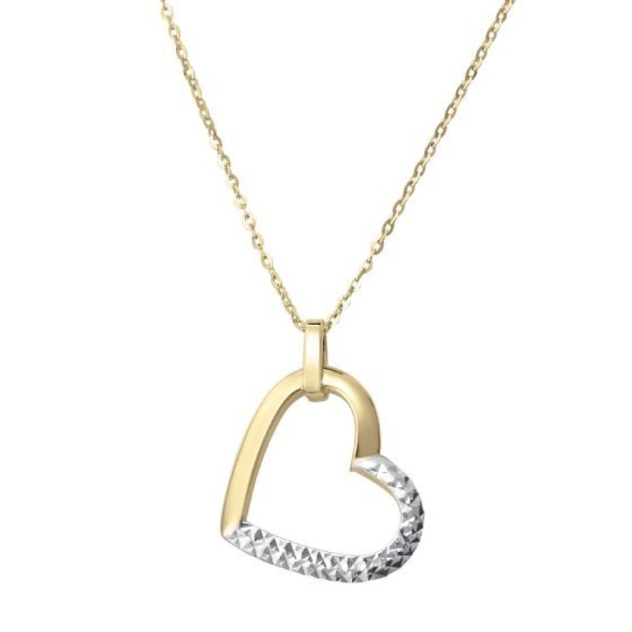 Joyeria Cristal Joyas | Cadena Con Dije Corazon Dos Oros Oro 14K