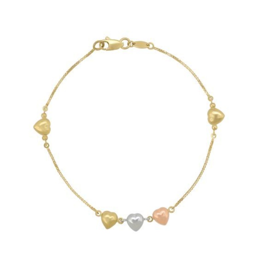 Joyeria Cristal Joyas | Pulsera Dama Oro Amarillo Blanco Y Rosa 14K