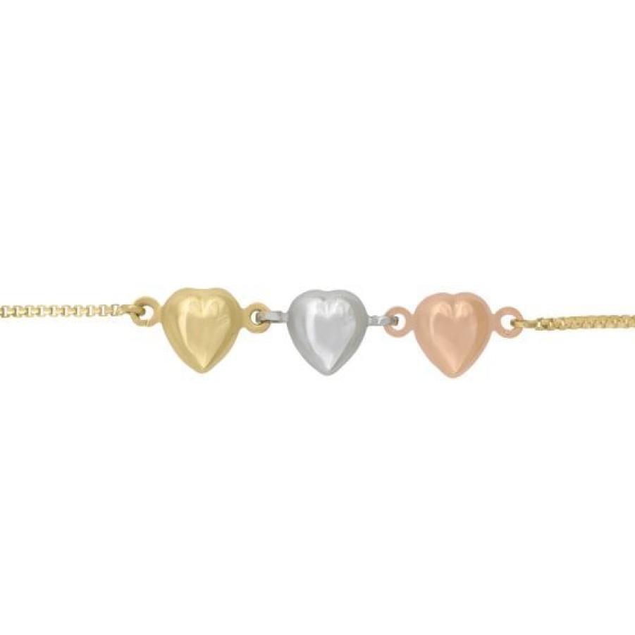 Joyeria Cristal Joyas | Pulsera Dama Oro Amarillo Blanco Y Rosa 14K