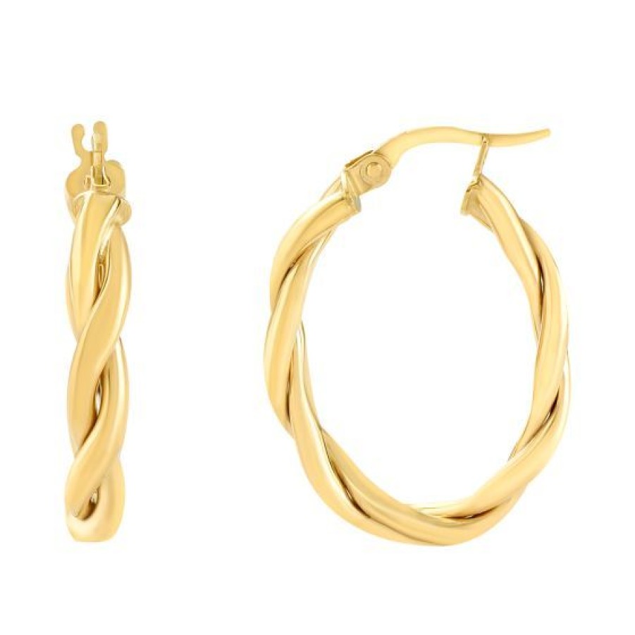 Joyeria Cristal Joyas | Arracadas Ovaladas Twist Oro 14K