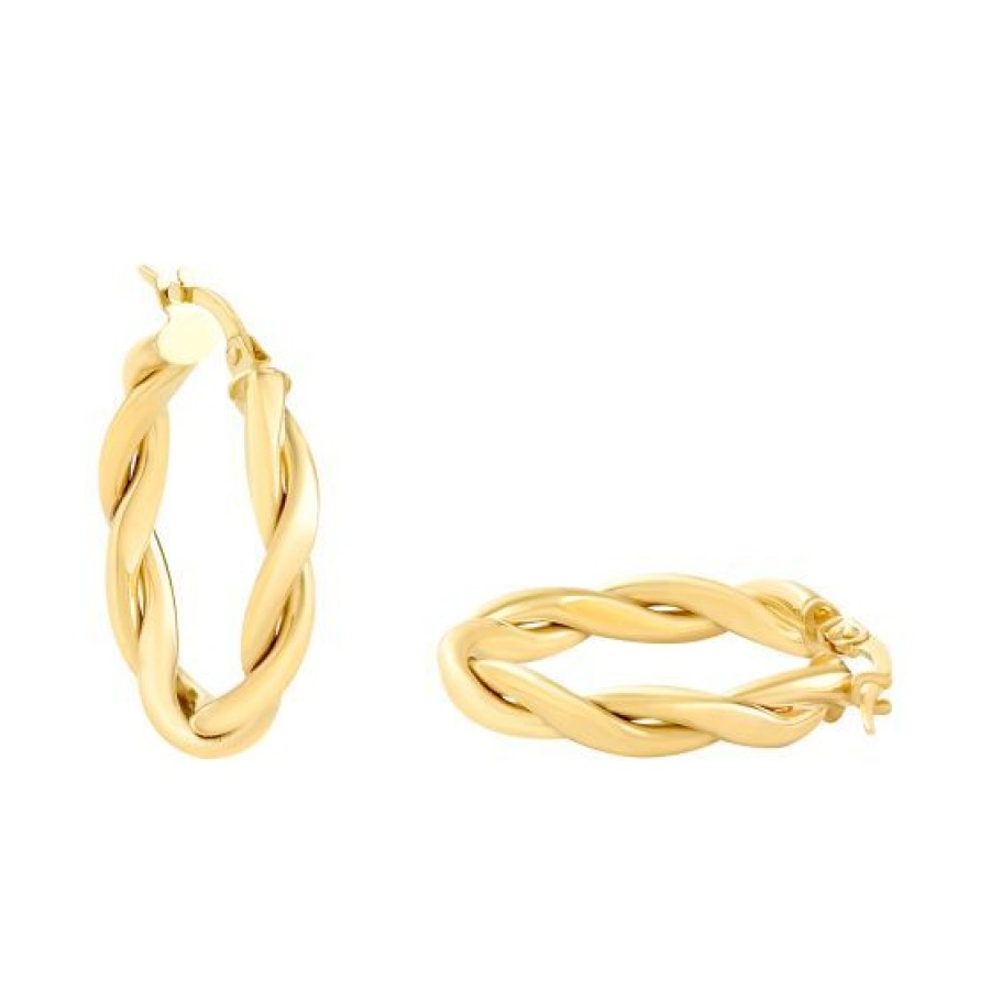 Joyeria Cristal Joyas | Arracadas Ovaladas Twist Oro 14K