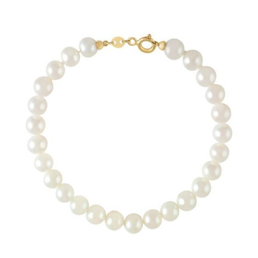 Joyeria Cristal Joyas | Pulsera Perla Natural Oro 14K 6/6.5 Mm