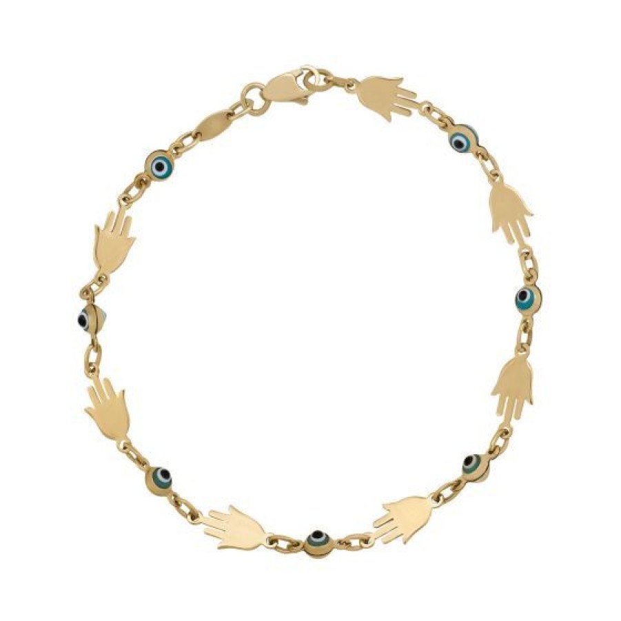 Joyeria Cristal Joyas | Pulsera Dama Suerte Oro 14K