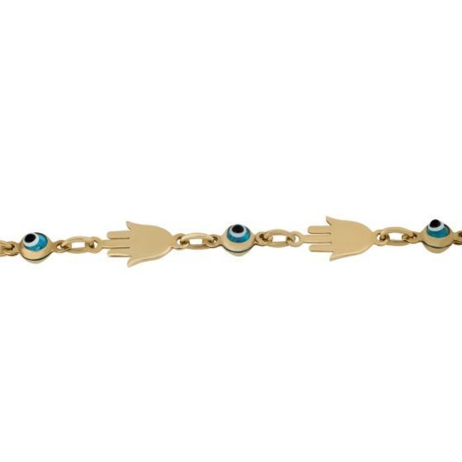 Joyeria Cristal Joyas | Pulsera Dama Suerte Oro 14K