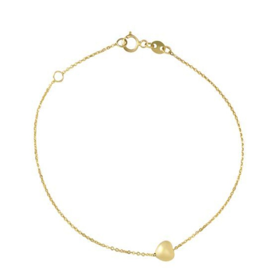 Joyeria Cristal Joyas | Pulsera Dama Corazon Oro 14K