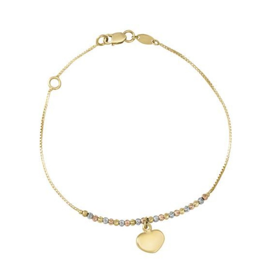 Joyeria Cristal Joyas | Pulsera Dama Oro Amarillo Blanco Y Rosa 14K