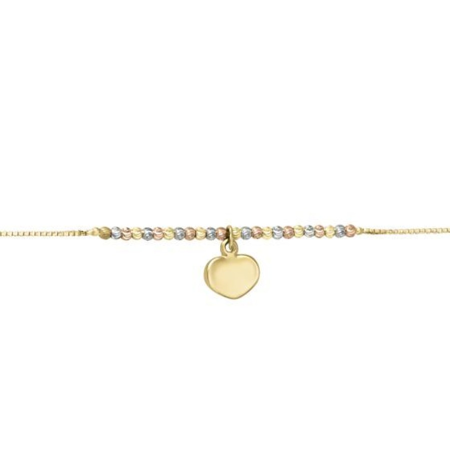 Joyeria Cristal Joyas | Pulsera Dama Oro Amarillo Blanco Y Rosa 14K