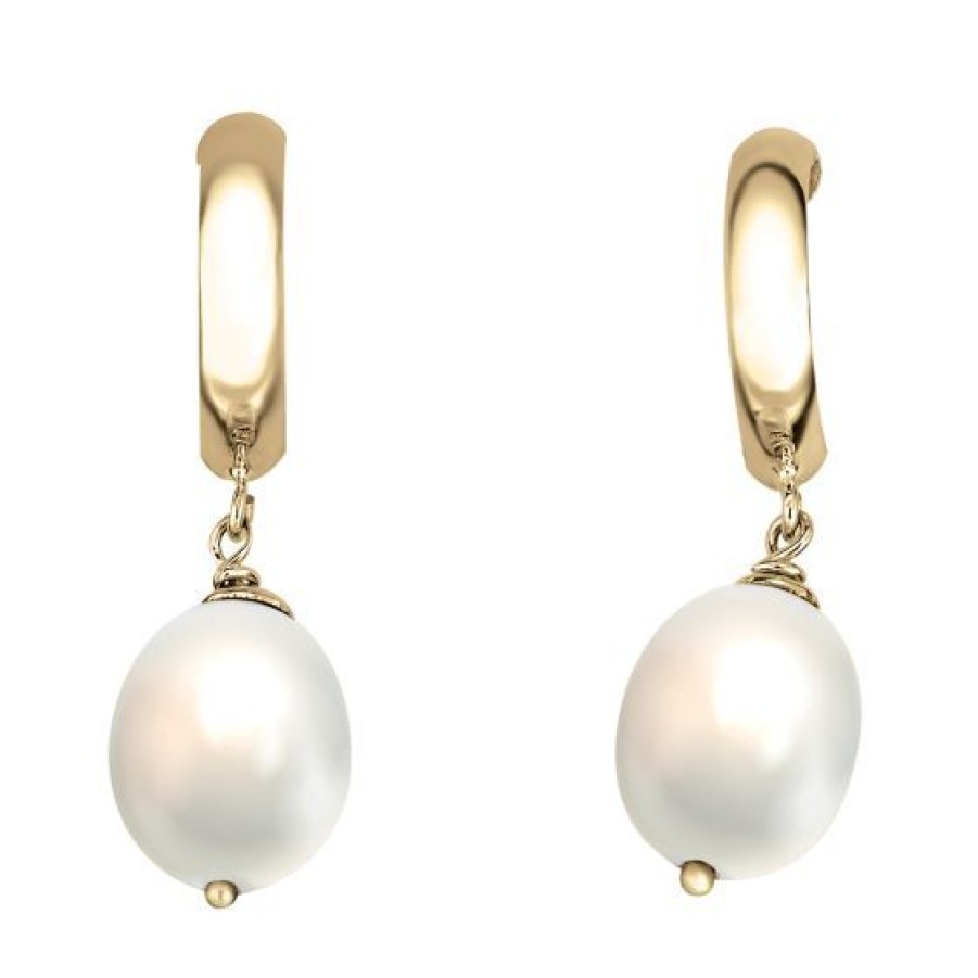 Joyeria Cristal Joyas | Aretes Arracada Con Perla Oro