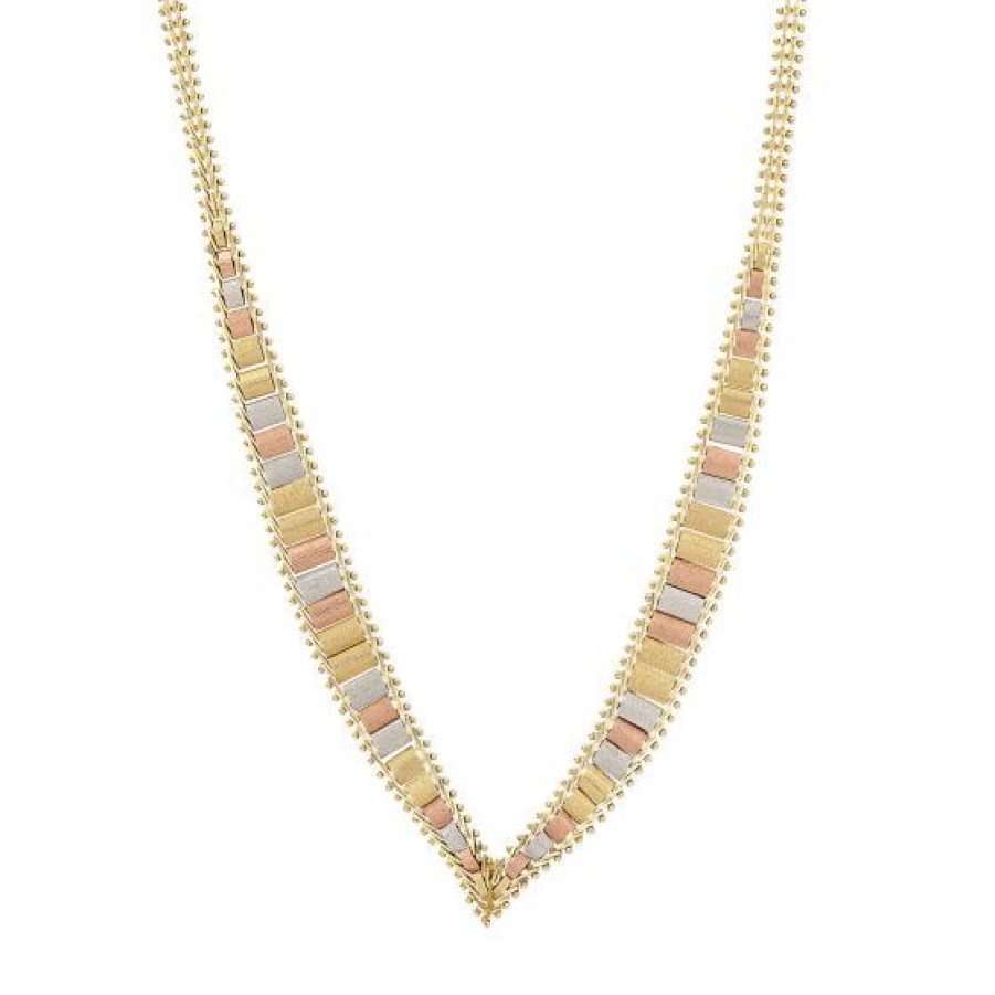 Joyeria Cristal Joyas | Gargantilla Oro Rosa Blanco Y Amarillo 14K