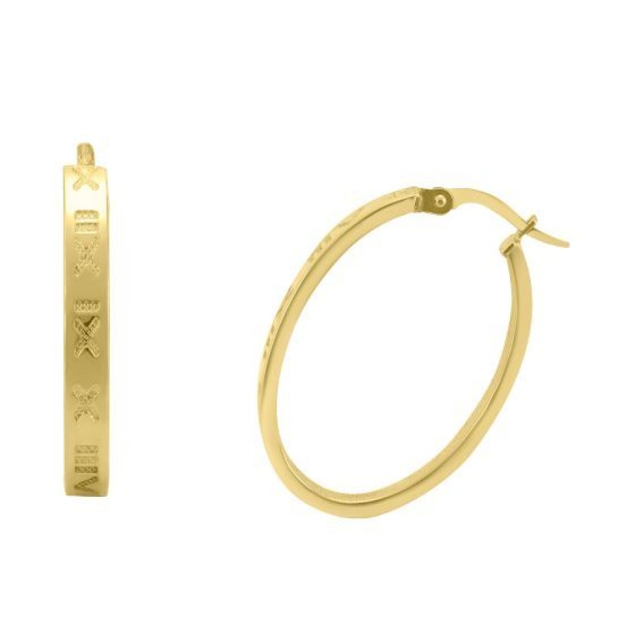 Joyeria Cristal Joyas | Arracadas Ovaladas Numeros Romanos Oro 14K